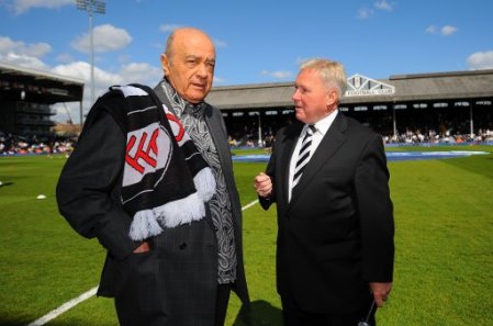 With Fulham chairman Mohamed Al Fayed at Craven Cottage, 2009